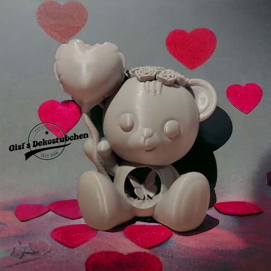 3D Printed - Teddy Bear in Love Statue - Design by Koza Design