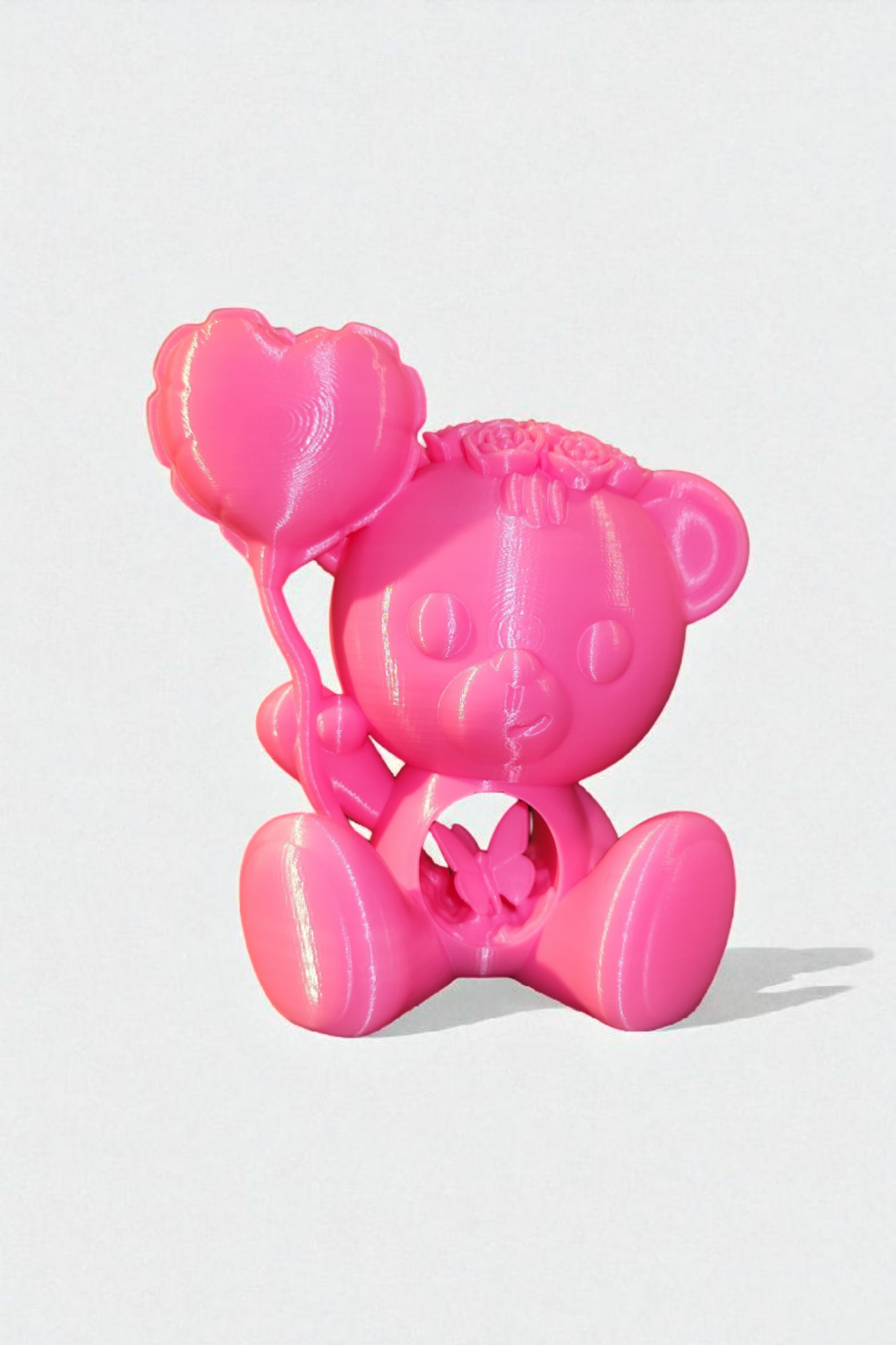3D Printed - Teddy Bear in Love Statue - Design by Koza Design