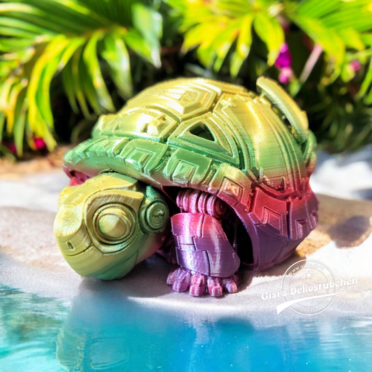 3D Printed Robot Turtle Articulated Unique Turtle Figure