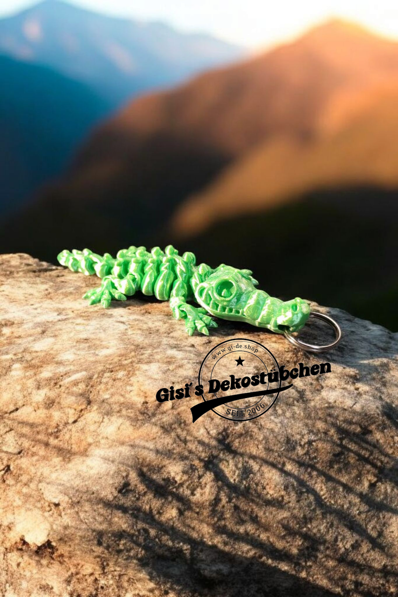 3D Skeleton Crocodile Pocket Keychain