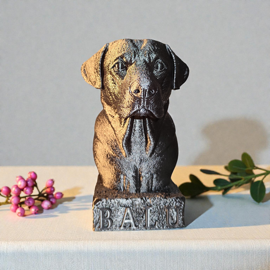 Personalized 3D printed Labrador bust – Labrador statue with desired name & color