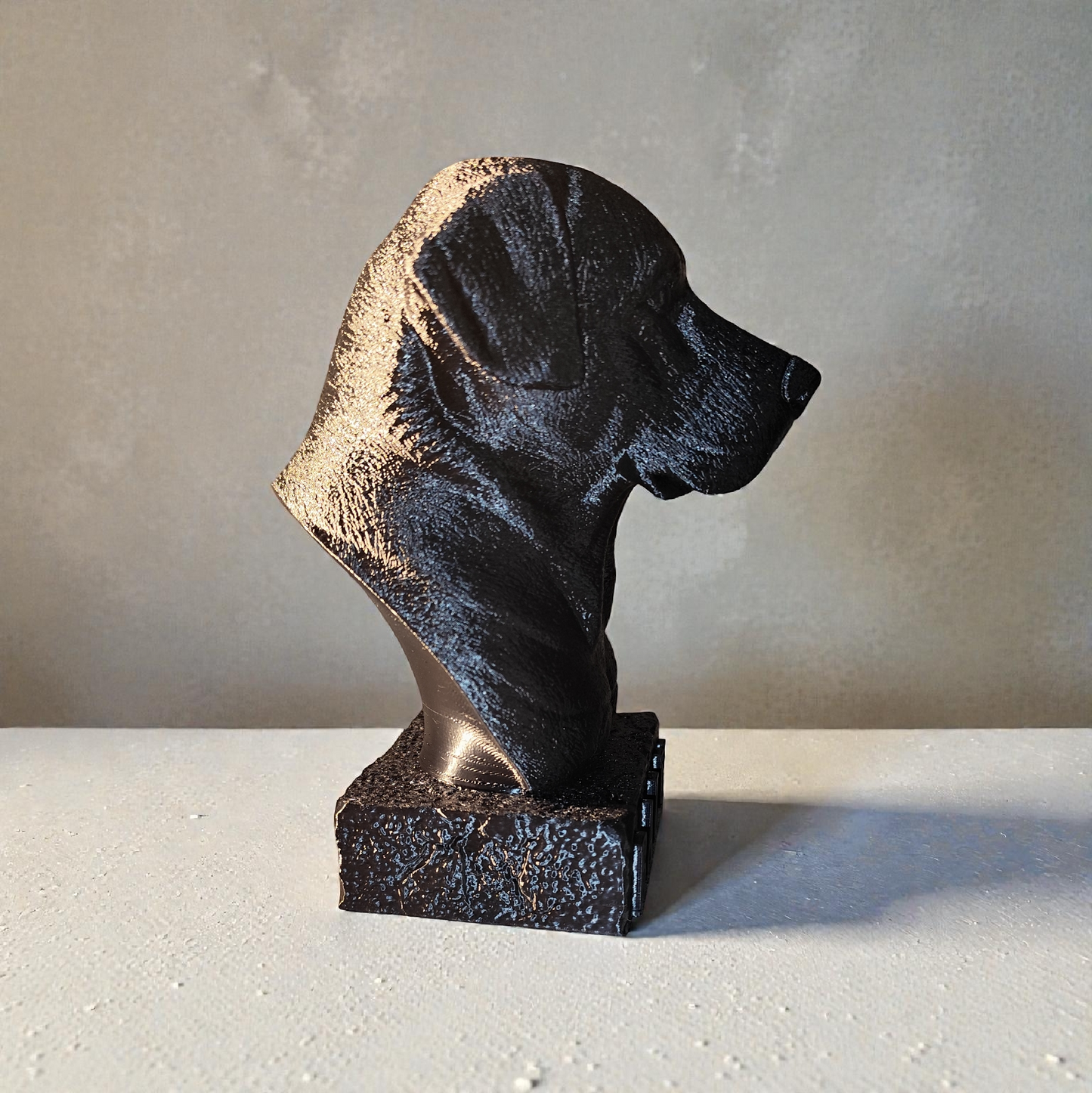 Personalized 3D printed Labrador bust – Labrador statue with desired name & color