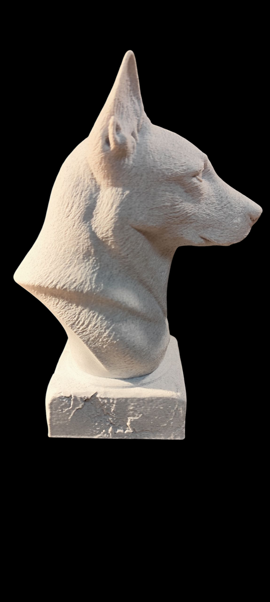 3D printed Malinois bust – approx. 18 x 13 x 8 cm – PLA plastic – custom color possible –