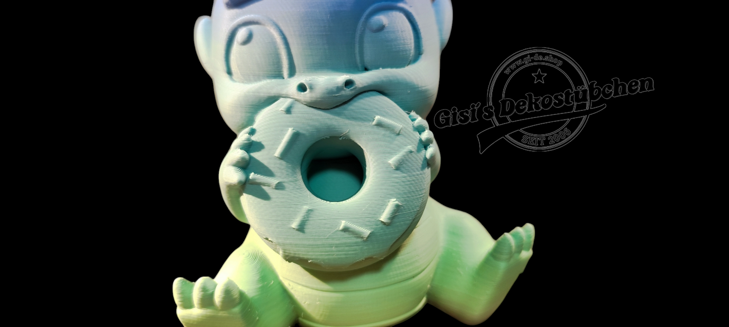 3D printed cute dragon with Dounat