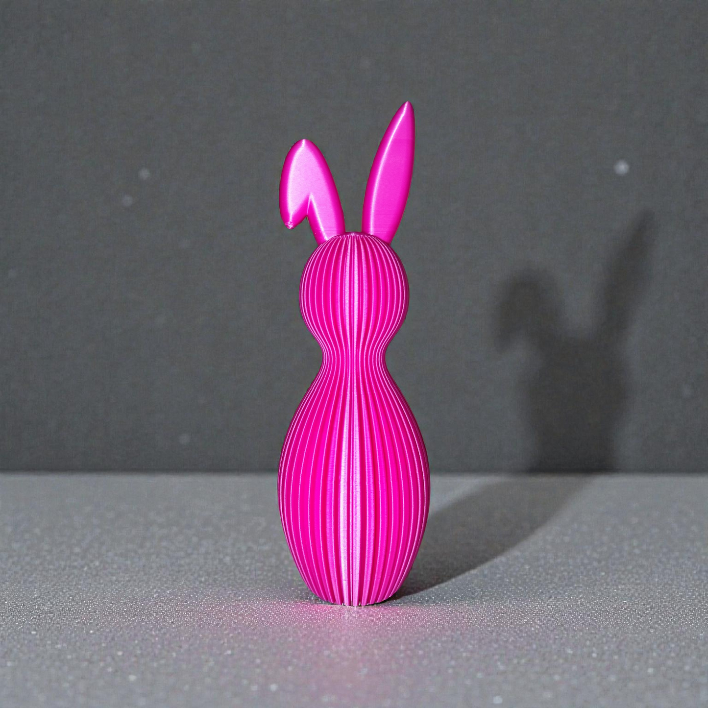Grooved Rabbit 3D Printed Bent Ears - Elegant Easter Decoration, Custom Color, PLA 21cm