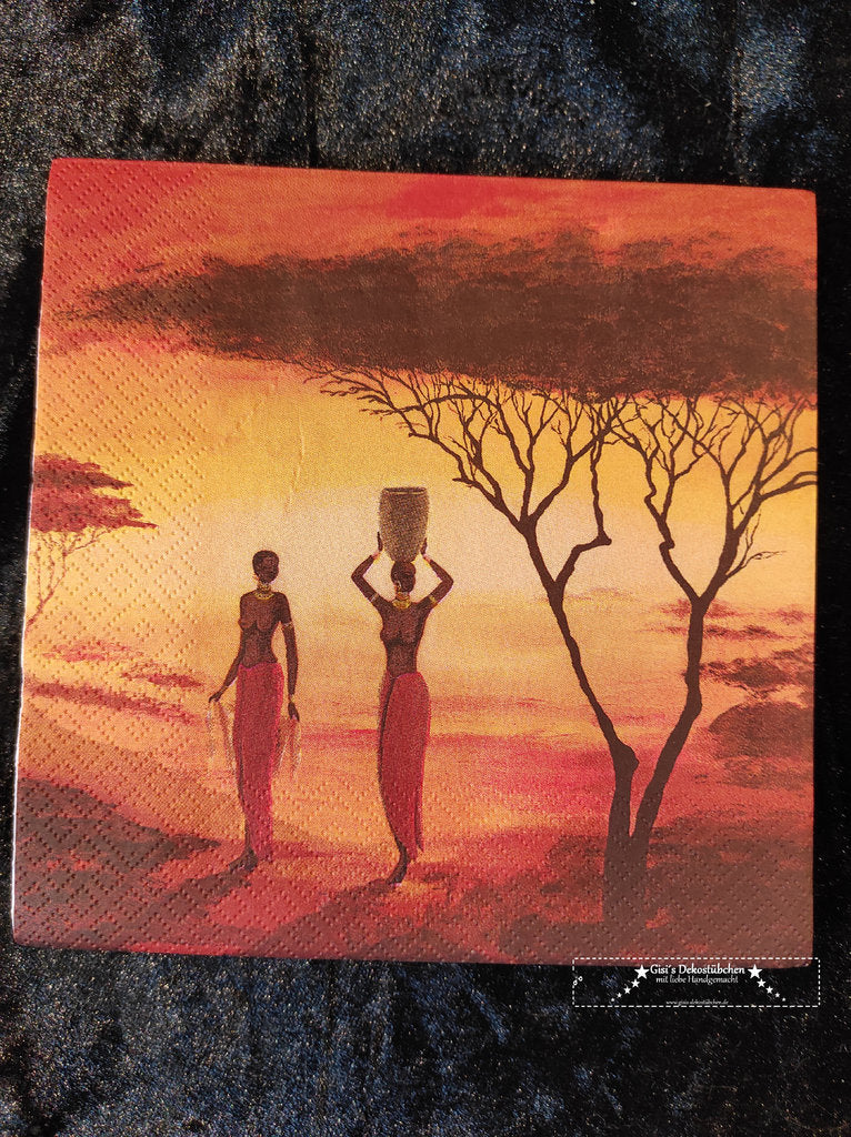 African Frauen Afrika sonne Baum Serviette