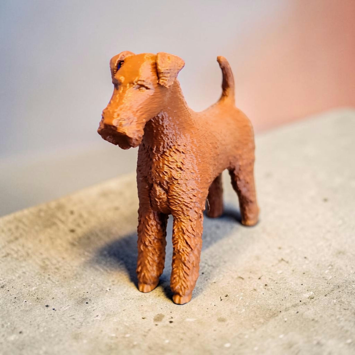 Airedale Terrier – 3D-gedruckte Hundefigur in Wunschfarbe