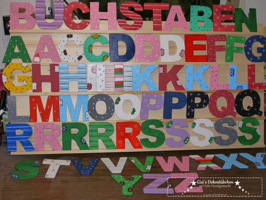 Wooden letters handmade unique pieces 8 cm