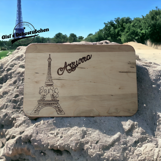 Wooden plaque with engraving: name or desired motif