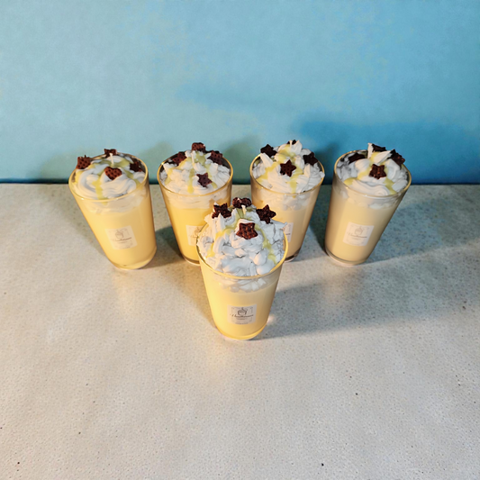 Vanilla Dream Dessert Candle – Handmade scented candle made from soy wax in a glass jar, available in your desired fragrance