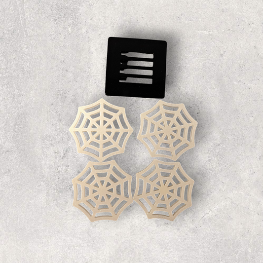 Epoxy resin coaster set of 5 – spider web design – Halloween decoration ---