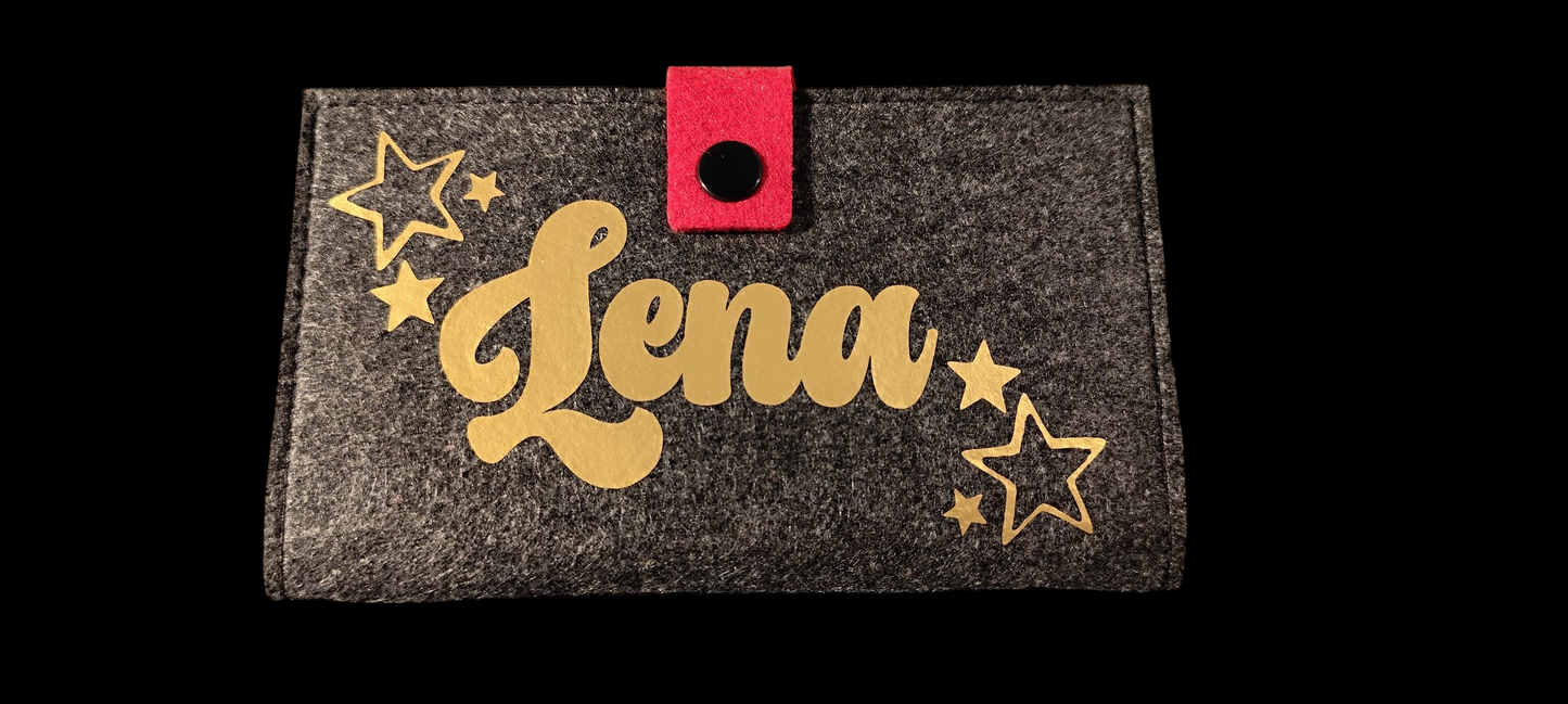 Felt wallet 16.3 x 9.5 cm – according to your wishes – 4 interior colors – card slots & coin pocket