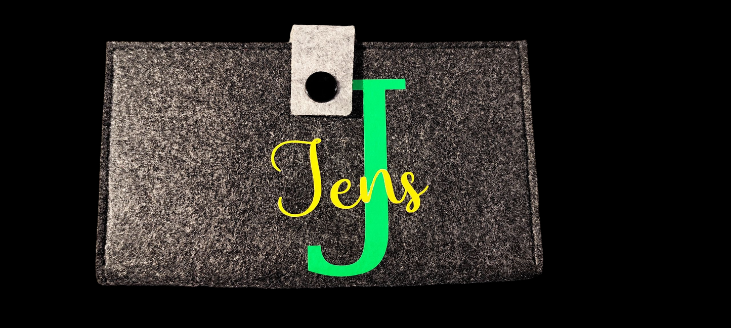 Felt wallet 16.3 x 9.5 cm – according to your wishes – 4 interior colors – card slots & coin pocket