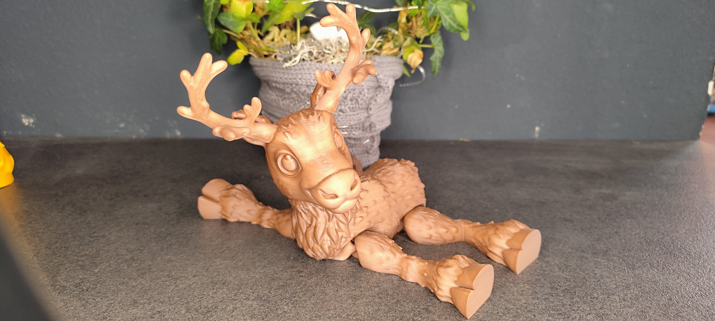 Flexi Rentier 3D Druck beweglich – Hirsch Figur flexibel in Wunschfarbe