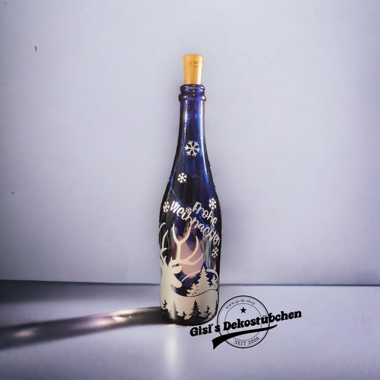 Merry Christmas illuminated bottle