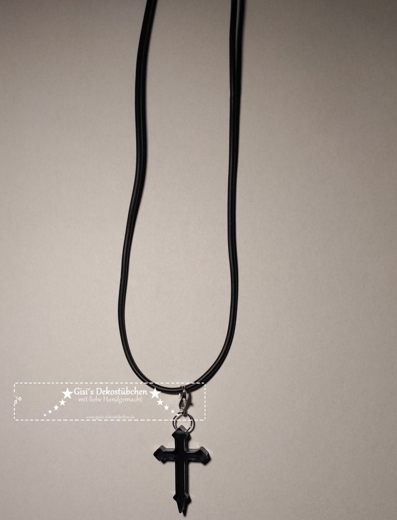 Gothic cross necklace in your desired color