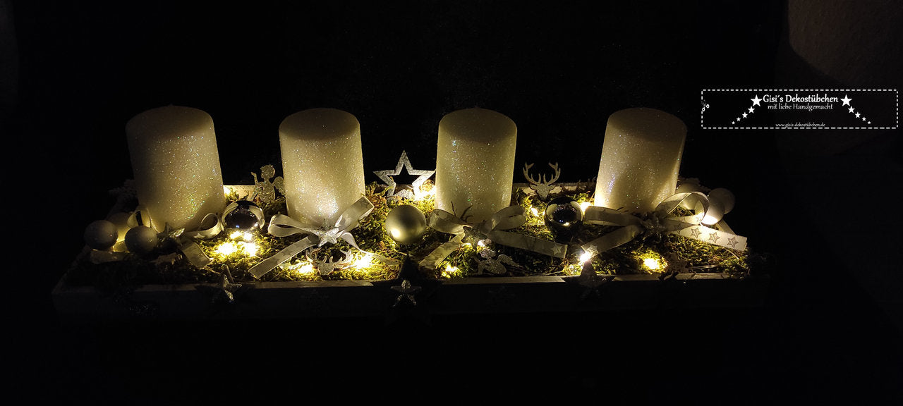 Durable LED Advent wreath, reusable