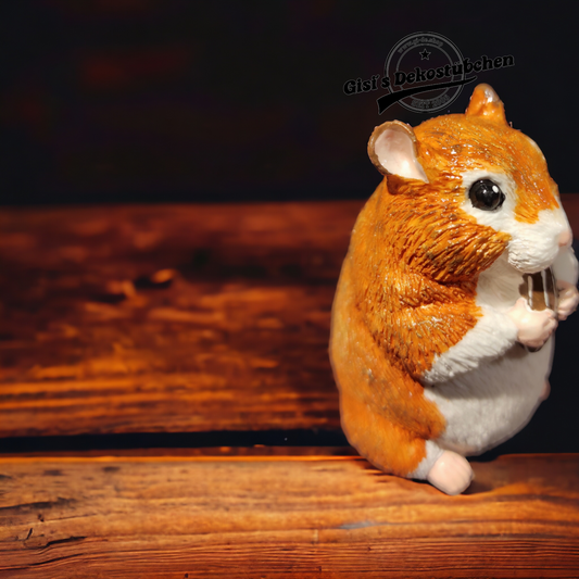 Hamster sculpture, hand-painted, for animal lovers