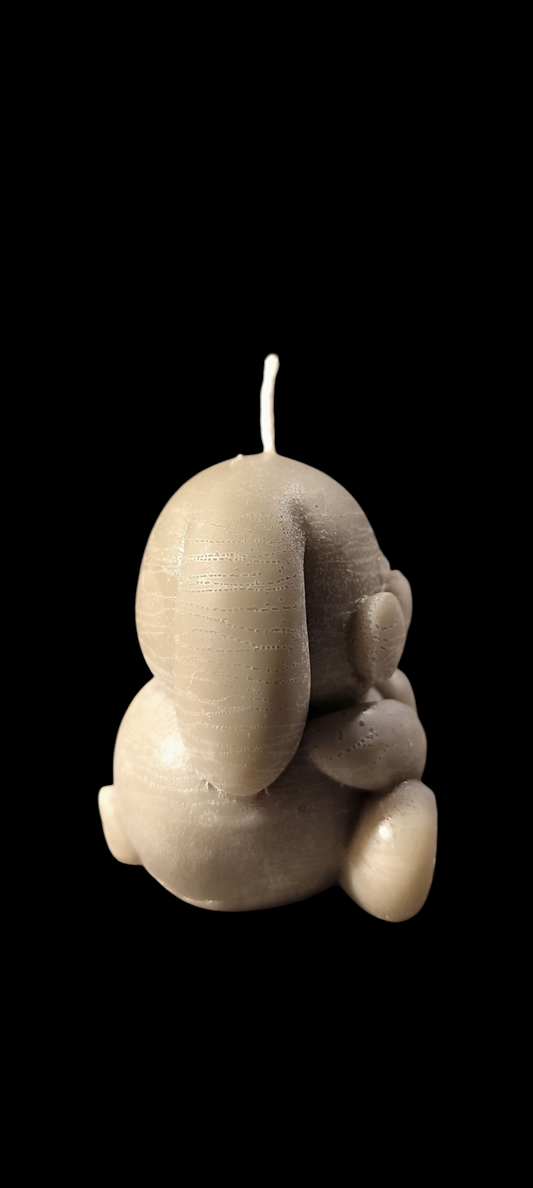Bunny candle with heart paws – handmade from paraffin wax – 6 × 5.5 × 5 cm