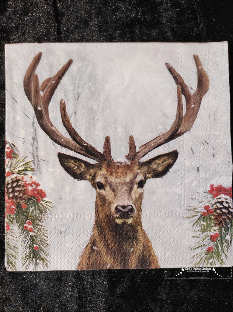 Deer in the snowfall