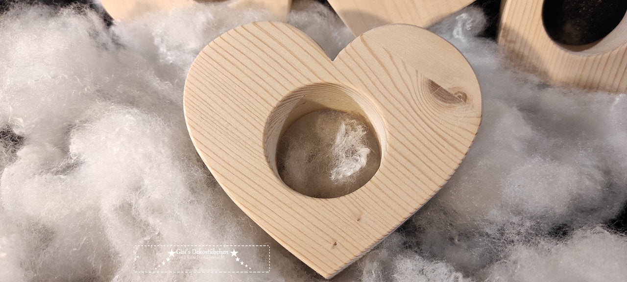 Wooden napkin ring heart