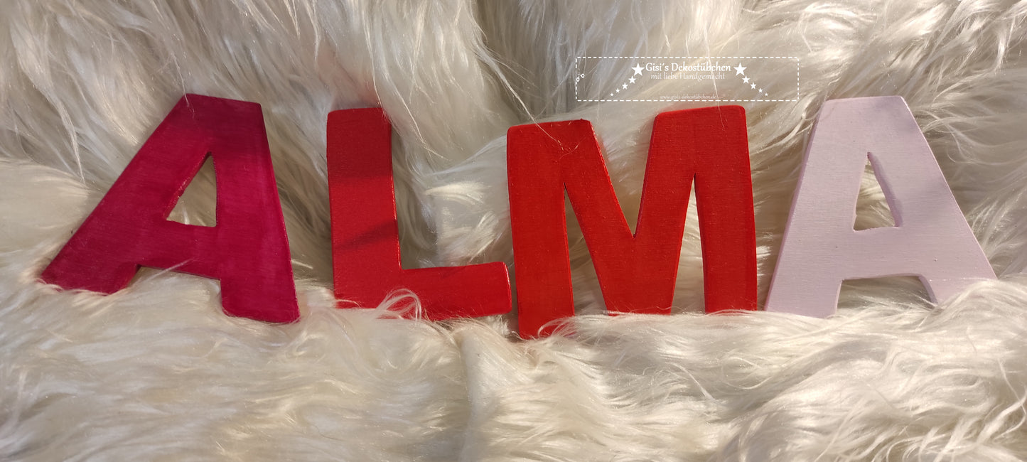 Wooden letters handmade unique pieces 8 cm