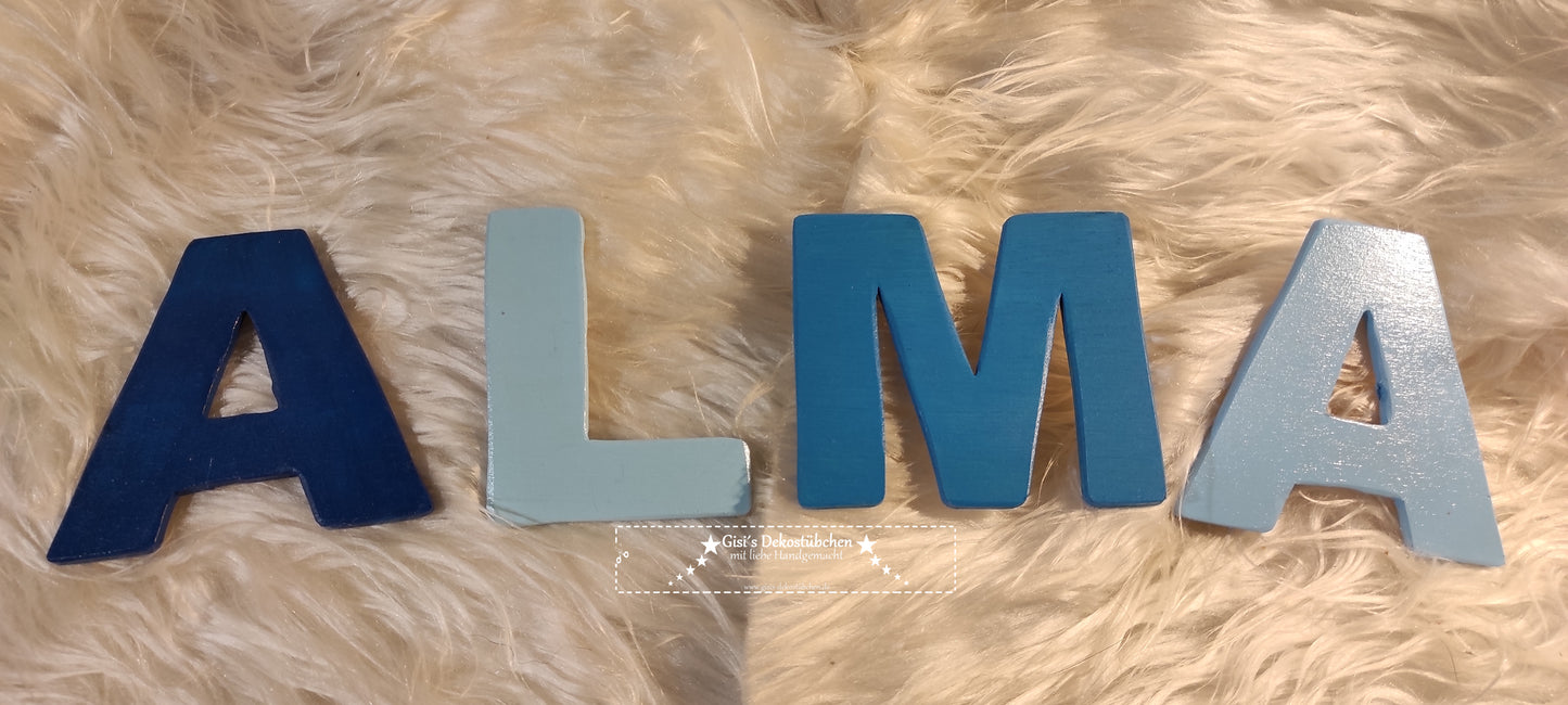 Wooden letters handmade unique pieces 8 cm