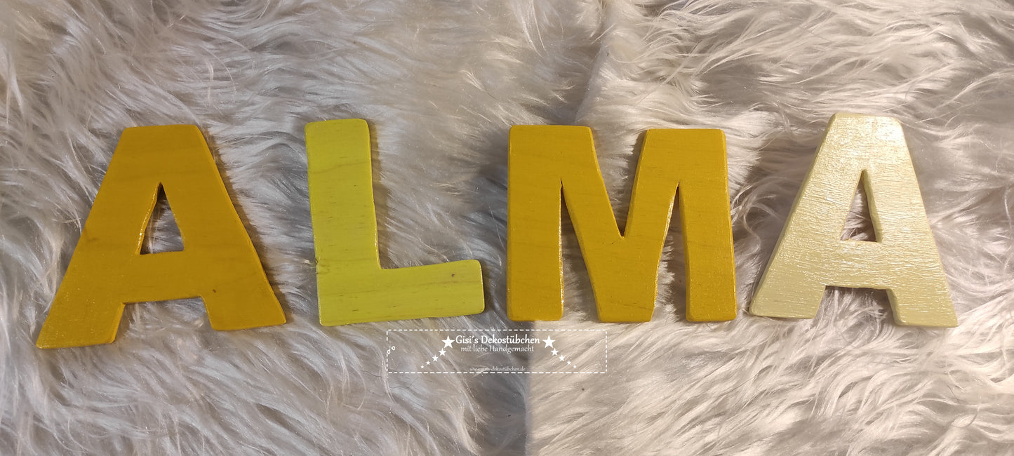 Wooden letters handmade unique pieces 8 cm