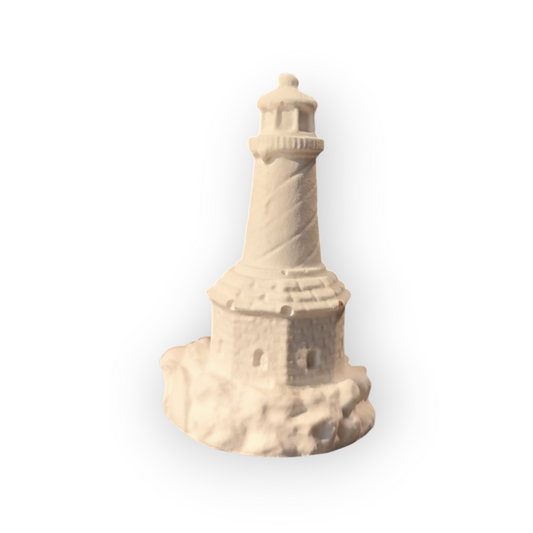 Ceramic lighthouse 5.5 cm – maritime miniature, white, 28 g