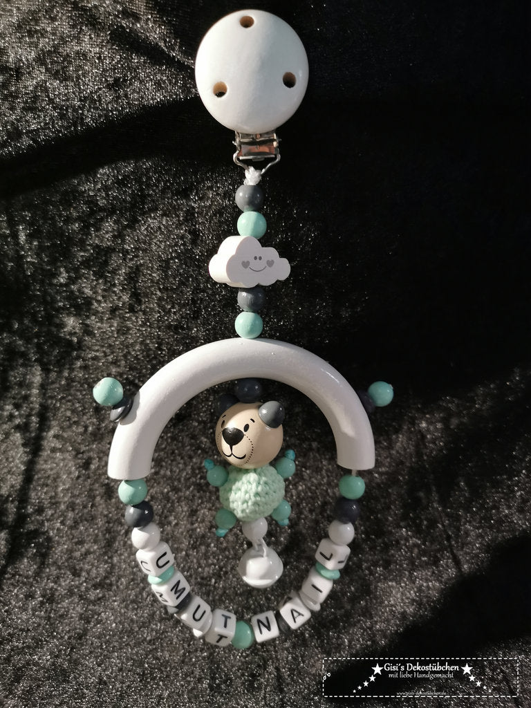 Stroller chain MaxiCosi bed pendant mint