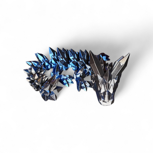 Crystal Dragon 3D Printed – Flexible Dragon 27 cm – PLA – 28 Colors – Fantasy Decoration