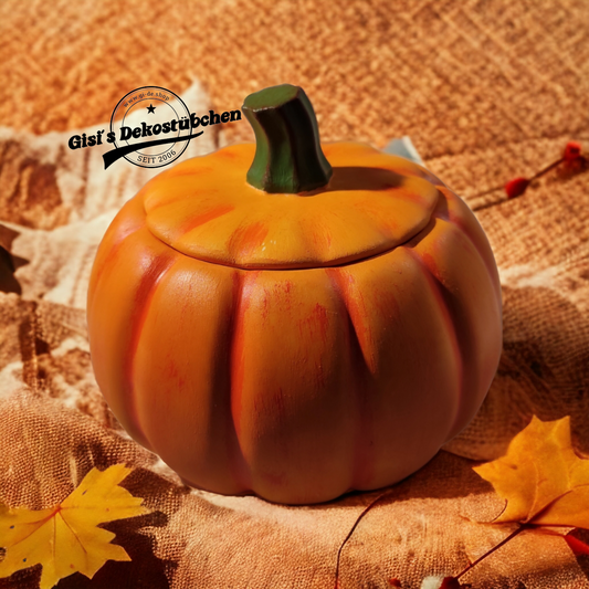 Pumpkin tin with lid ceramic Halloween