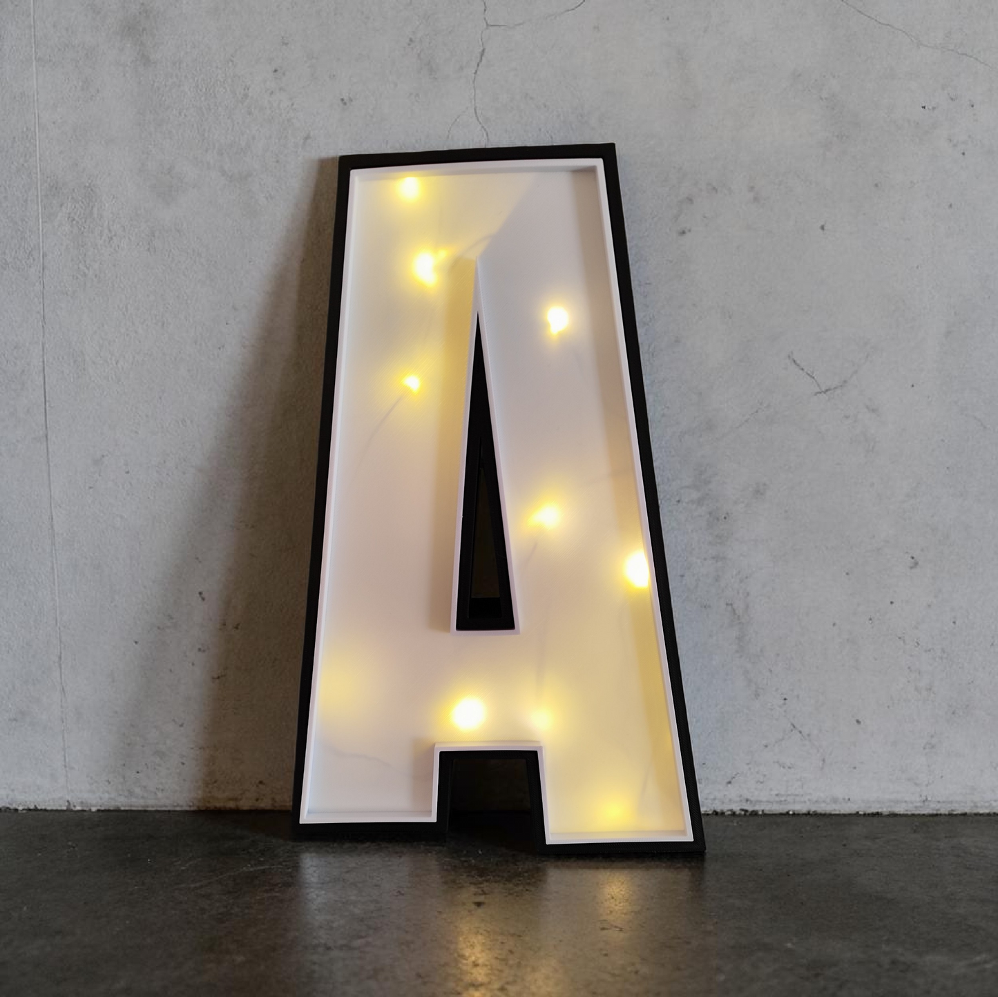 Letter A-Z Light Box – 3D Printed 30 cm – Light Box for String Lights – Handmade