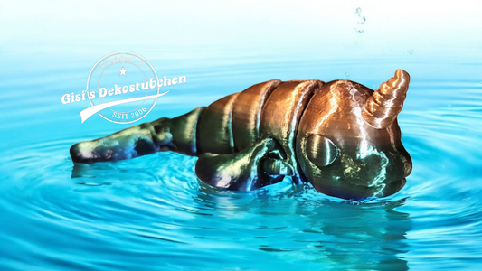 Narwhal large - 20 cm long - 3D printed - fully articulated - many colors possible