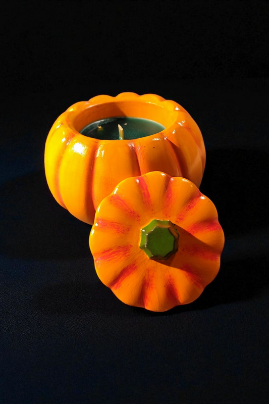 Personalized pumpkin candle – Handmade ceramic with desired color & fragrance – individual