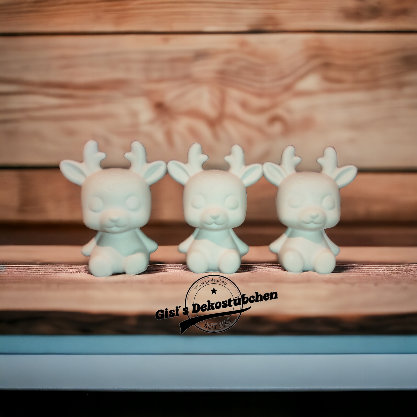 Deer Bambi fawn elk in white vintage decoration
