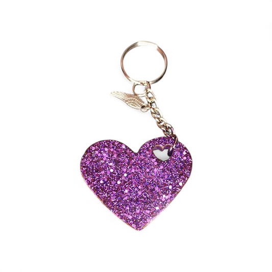 Keychain Epoxy Heart Resin Love