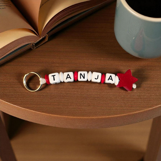 Keychain with name motif star