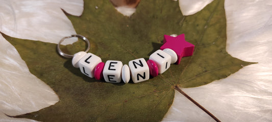 Keychain with name motif star
