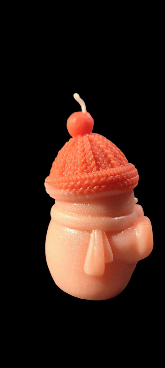 Snowman candle made of paraffin wax – choice of color and fragrance