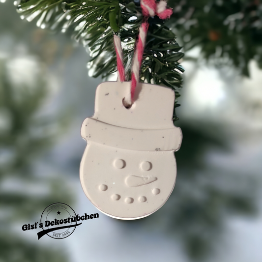 Snowman head, ceramic Christmas decoration, Christmas tree ornament, home decor