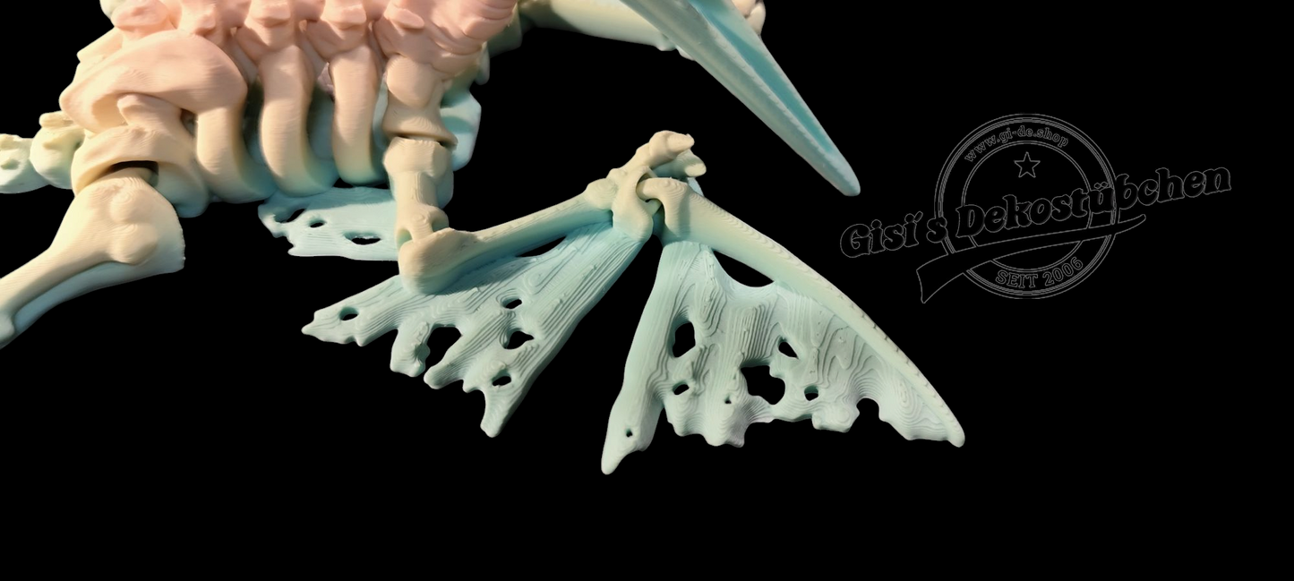 Skeleton Pteranodon with nest and eggs 3D