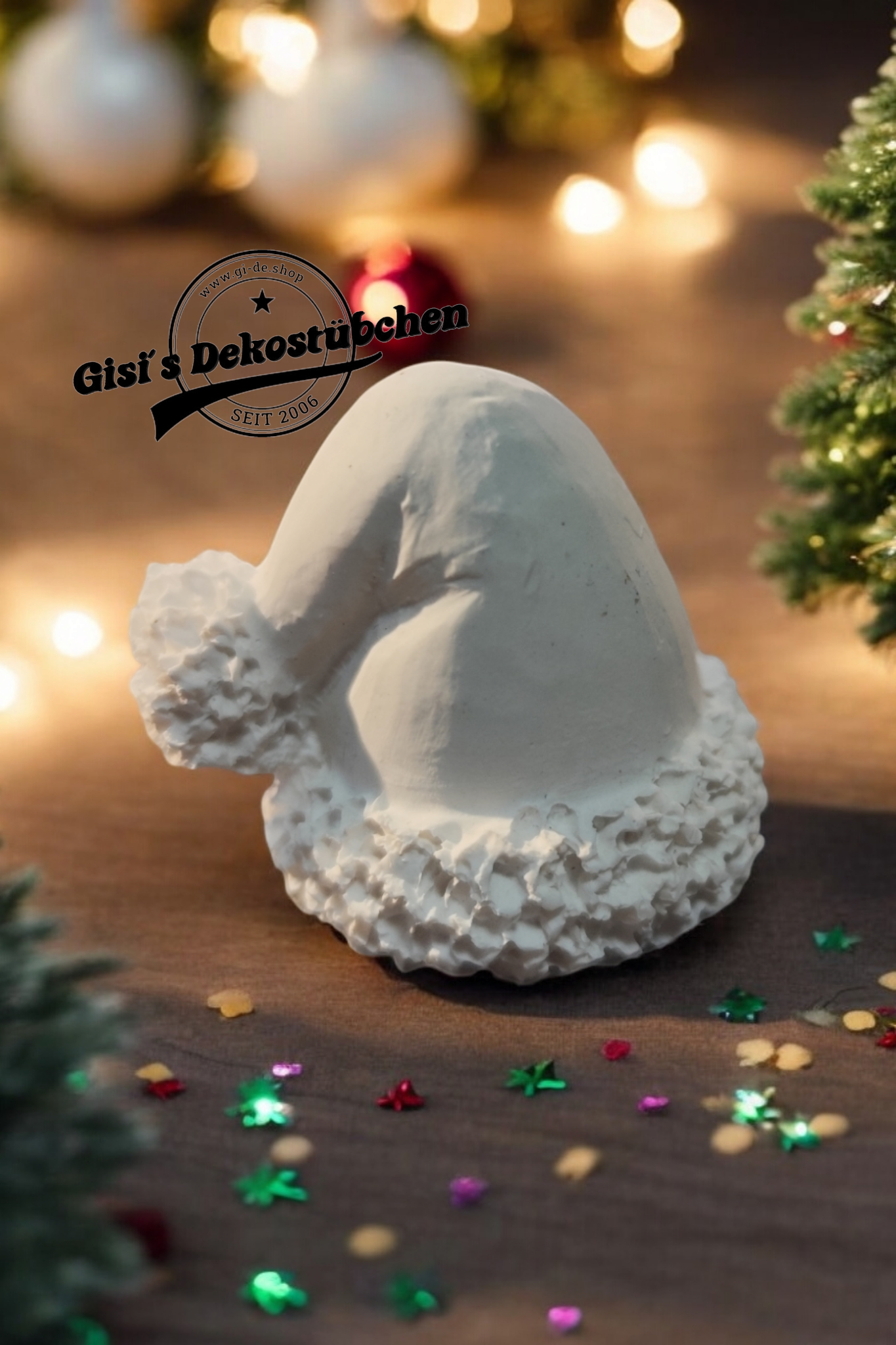 Tablecloth ceramic Christmas hat bobble