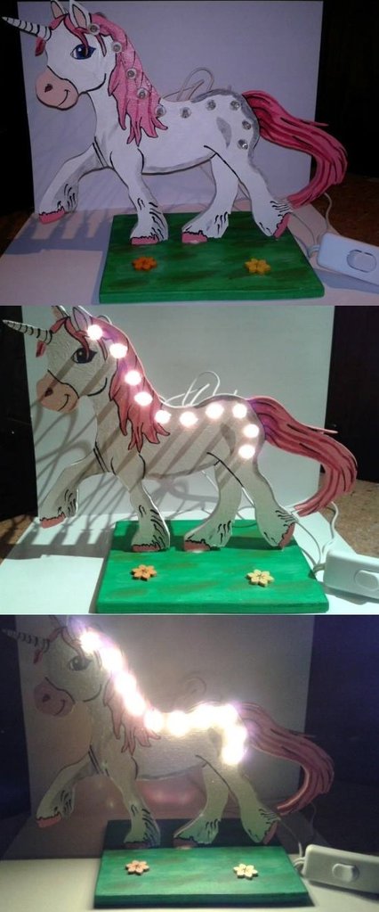 Unicorn table lamp with LED
