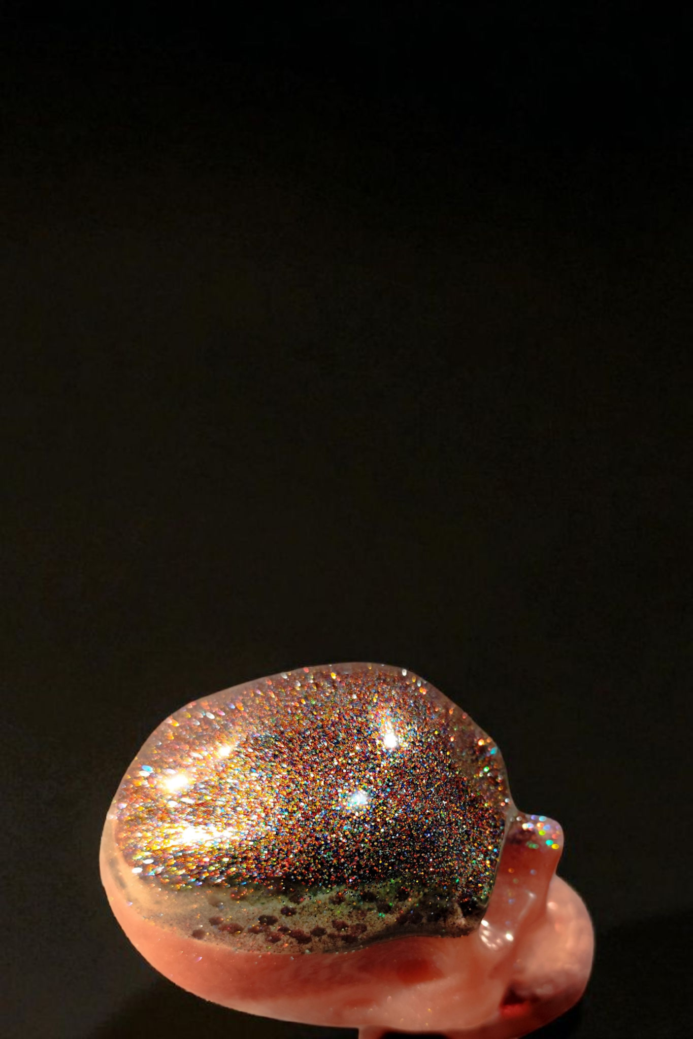 Skull decoration figure – epoxy resin with pigments & glitter – 10 cm – unique piece & custom color possible