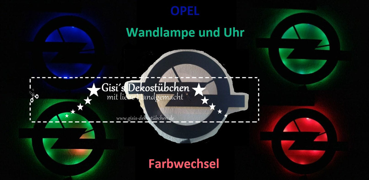 Opel wall lamp with clock (color changing)