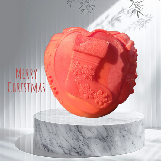 Christmas candle “Winter Apple” – Hand-poured soy wax candle with snowman & snowflakes | Choice of color & fragrance