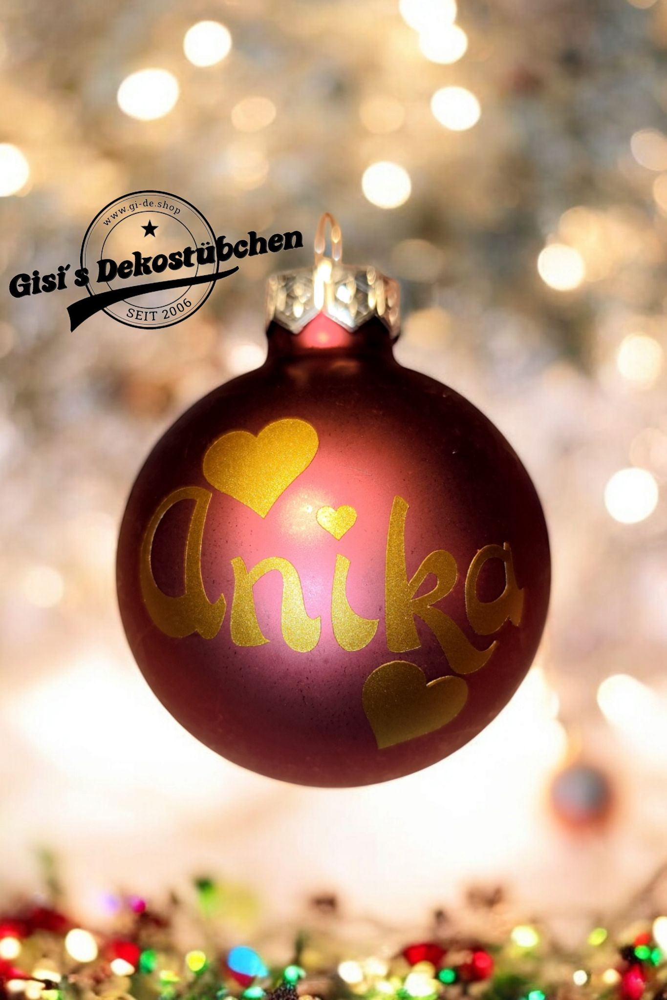 personalisiert mit Namen Christbaumkugeln