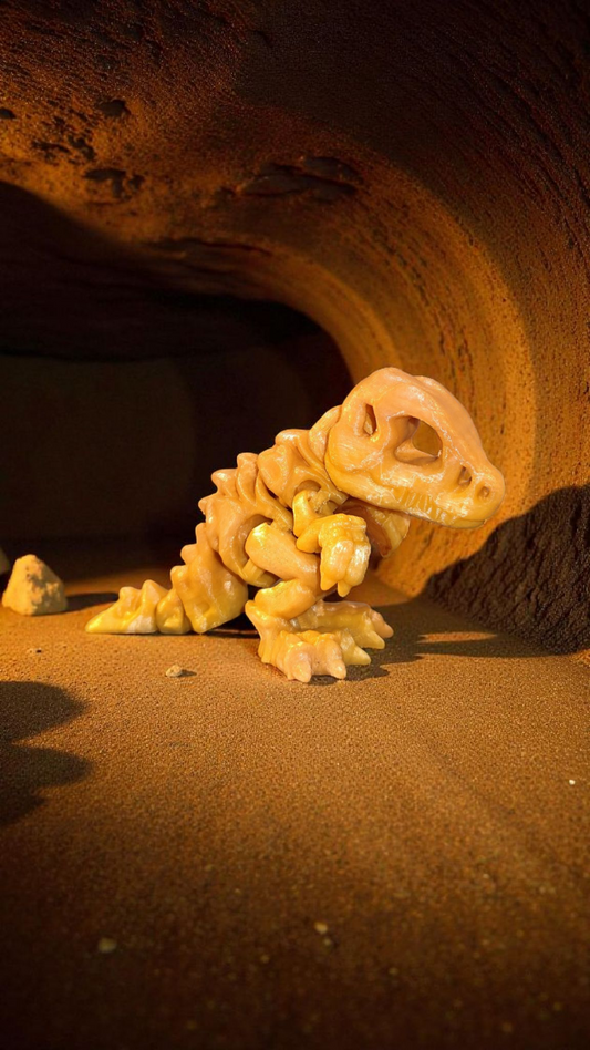 Tiny skeleton of a T-Rex fidget decoration