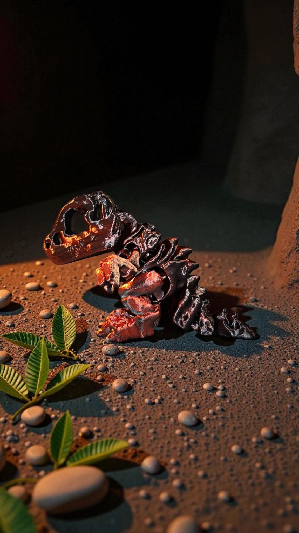 Tiny skeleton of a T-Rex fidget decoration